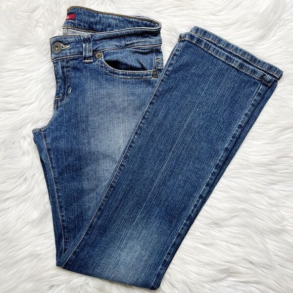 Guess Y2K Stretch Semi - Flare Dark Wash Low Rise Jeans Size 30 - Picture 1 of 7